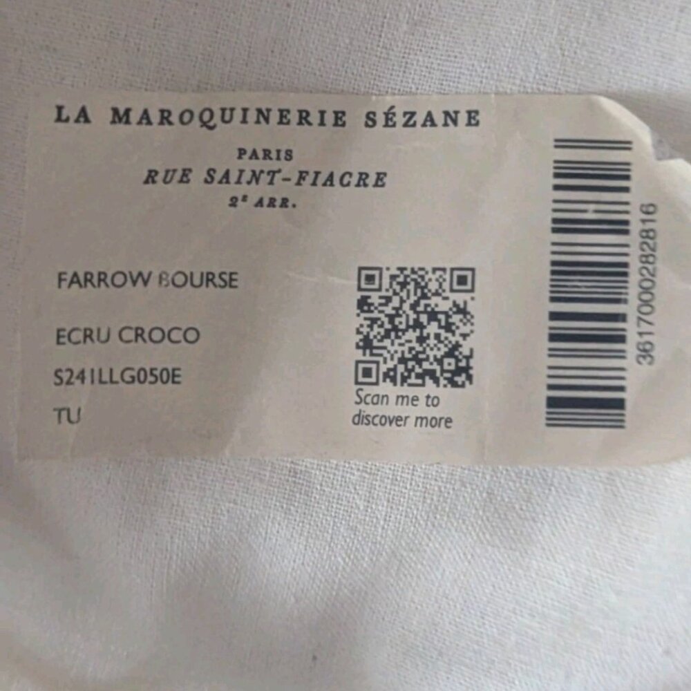Sezane Farrow Bag Ecru Croco Print - Size TU - Picture 5 of 5